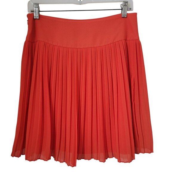 LOFT Size 2 Orange Pleated Mini Length Skirt, Lined, Excellent Used Condition - Picture 2 of 10